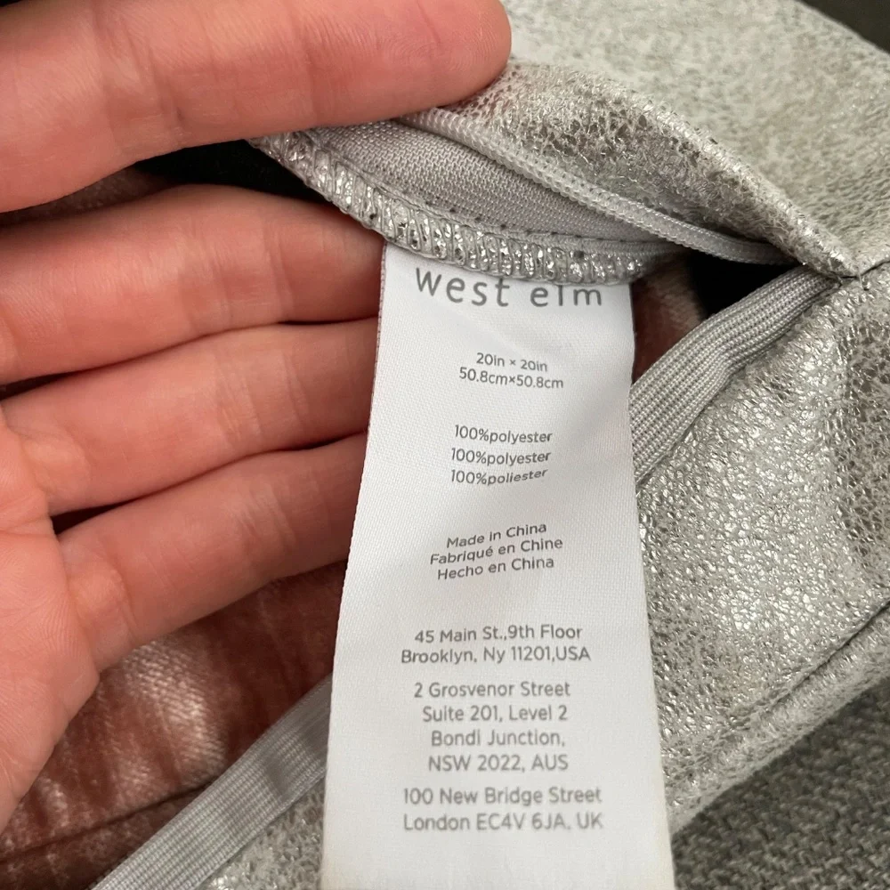 West Elm Metallic Texture Pillow Cover 20x20 (PREOWNED)